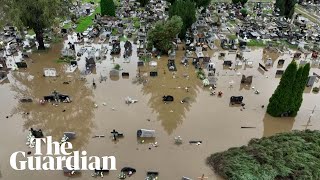 Drone footage reveals scale of flooding across Europe [upl. by Barbara908]