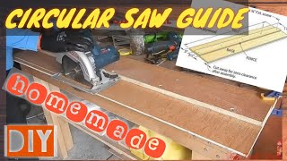 HOW TO MAKE A CIRCULAR SAW GUIDE with Sub CC   GUIDE RAIL  JIG  TRACK SAW  DIY  HOMEMADE [upl. by Ayocal]