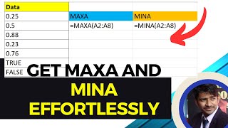 Leveraging MAXA and MINA Functions in Excel for Data Insights [upl. by Marley]