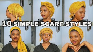 10 EASY HEADWRAPS  TURBAN STYLES EASY TUTORIAL ON HOW TO TIE YOUR SCARF [upl. by Asile973]