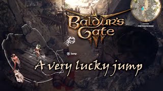 Very lucky jump inspires Karlach BG3 PS5 Baldurs Gate 3 Risen Road cave boulder trap [upl. by Patterson]