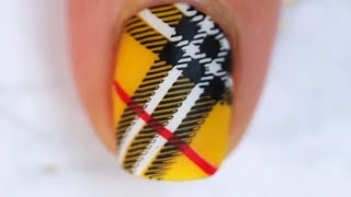 Tartan plaid stamping Nail Art [upl. by Deirdre]