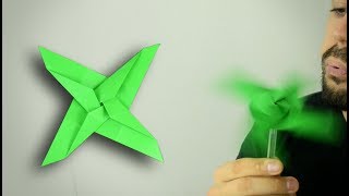 Origami 4Bladed Shuriken Propeller  Instructions in English BR [upl. by Anircam]