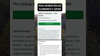 This NHS Admin roles are currently open [upl. by Bate]