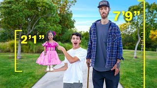 The Worlds Shortest Woman vs Tallest Man  Brent Rivera  brentrivera  brentriveratopvideos [upl. by Jolene]