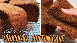 CHOCOLATE CHIFFON CAKE  Soft and Fluffy Chocolate Cake Recipe [upl. by Mallen956]