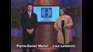 Tirage LotoQuébec  PierreXavier Martel et Lise Lefebvre  2002  Complet [upl. by Shipley441]