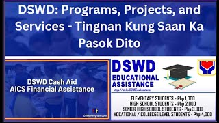 DSWD Programs Projects And Services  Tingnan Kung Saan Ka Pasok Dito [upl. by Nudd]