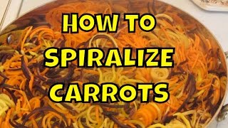 How to Spiralize Carrots  I used Orange Yellow and Purple Carrots [upl. by Mazonson]