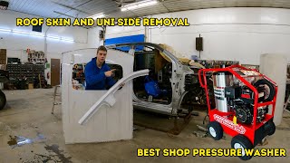 Trying out my new hot water Pressure washer Denali Duramax Rebuild Part 10 Roof Skin removal [upl. by Oreste]