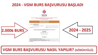 VGM BURS BAŞVURUSU BAŞLADI VGM YÜKSEKÖĞRETİM BURS BAŞVURUSU NASIL YAPILIR VAKIFLAR GENEL MÜDÜRLÜĞÜ [upl. by Syhr]