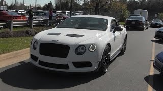 RARE Bentley Continental GT3R  Arrival  Cars and Coffee [upl. by Nahshunn]