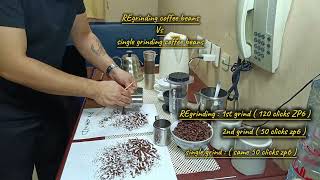 single grinding coffee beans Vs REgrinding coffee beans using AEROPRESS [upl. by Narayan996]