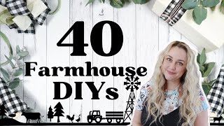 40 AMAZING Farmhouse DIY Decor  Decorating on a Budget [upl. by Loni]