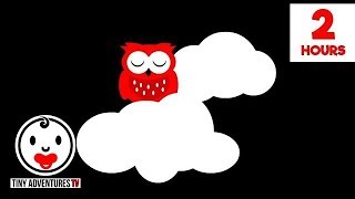 Baby Sensory  Black White Red Animation  Sleepy Time Goodnight Owl  2 Hours of Music Box Lullaby [upl. by Nahbois]