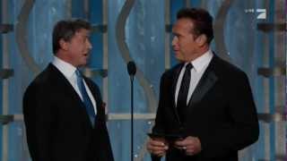 Sylvester Stallone amp Arnold Schwarzenegger Present at the 2013 Golden Globes [upl. by Evanthe]