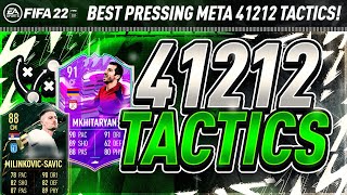 BEST 41212 CUSTOM TACTICS PRESSING 41212 2 META TACTICS amp INSTRUCTIONS FIFA 22 ULTIMATE TEAM [upl. by Courtney]