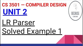 224 LR Parser Example 1 in Tamil [upl. by Arundel]