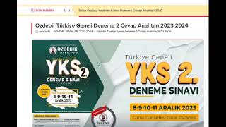 ÖZDEBİR 20232024 TYT AYT 2 DENEME SINAVI 8910 ARALIK  ÖZDEBİR DENEME CEVAP ANAHTARI 2024 [upl. by Chrissy]