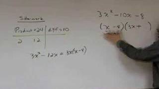 Easy Trinomial Factoring  Pt 6  Leading Coeff not 1Short [upl. by Hamilah774]