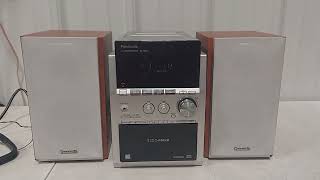 Panasonic SAPM53 Compact Bookshelf Stereo System Speakers AMFM Tape 5CD [upl. by Ennoryt506]