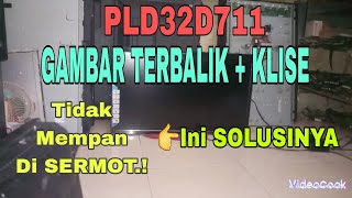 Tv Led Polytron PLD32D711 Gambar Terbalik Dan Klise Cemong Setelah Mengganti Layar [upl. by Aralc]