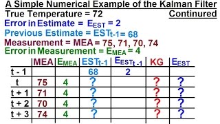 Special Topics  The Kalman Filter 6 of 55 A Simple Example of the Kalman Filter Continued [upl. by Jacie534]