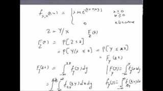 CDF of Derived random variable from Joint PDF example 2 [upl. by Feldstein421]