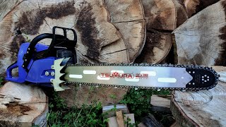 Holzfforma G366 chainsaw  testing with big and aggressive 404 chain [upl. by Merow303]