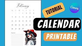 Calendar Tutorial Canva  Printable Calendar Monthly Calendar [upl. by Housum]