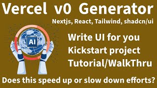 v0 by Vercel tutorial v0dev v0 walkthrough Vercel v0 demo Generative AI coding tool I show [upl. by Nerhe316]