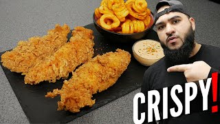 THE BEST CRISPY CHICKEN TENDERS  WITH SAUCE [upl. by Tnemelc]