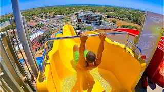 Waterslides at Aquashow Park in Portugal amp Montanha Russa Water Coaster [upl. by Tomkins]