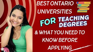 Best Ontario Universities for Teaching Degrees amp What You Need to Know Before Applying [upl. by Dasha]