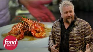 Linguine com tinta de lula  Lanchonetes Clássicas com Guy Fieri  Food Network Brasil [upl. by Eikcin]