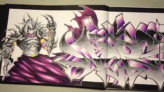 Graffiti Blackbook Speedart w character WERS7 [upl. by Aileduab31]