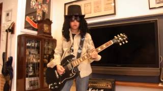 ☆9 year old guitarist Yuuri plays Nightrain ☆ Nightrain ♪ を弾いてみた ♪ SLASH  GNR  cover [upl. by Vanzant2]