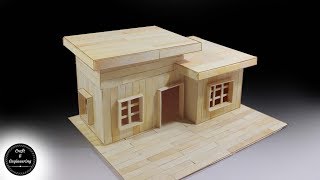 How to make Modern House with popsicle sticks [upl. by Rhona]