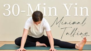 30Minute Silent Yin Yoga  Minimal Cues Yoga for a FullBody Stretch No Props [upl. by Erodaeht]