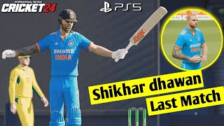 Cricket 24 PS5 GamePlay Shikhar Dhawan Retire from international cricket Farewell Match [upl. by Nesilla709]