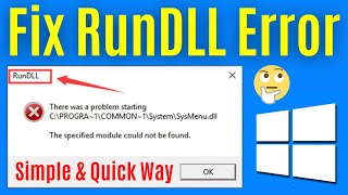 How To Fix RunDLL Error In Windows 1087 PC Or Laptop  Fix Rundll32Exe Error Easily amp Quick [upl. by Pippy619]