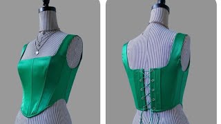 DIY How Make A Corset TopHow To Sew A Square Neck Corset Top DIY [upl. by Orazal]