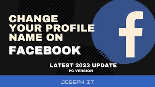 How to change Facebook Profile Name in 2023  Pc Version [upl. by Lamprey862]