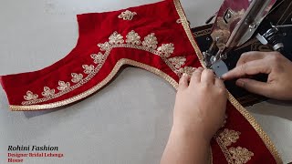 Designer bridal lehenga blouseCutting and stitching back neck [upl. by Naols]