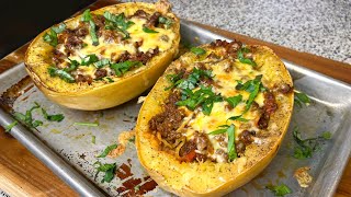 Italian Stuffed Spaghetti Squash Recipe [upl. by Ibmat]