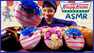 ASMR  MUKBANG KRISPY KREME DONUTS  CHOCOLATE GLAZED FILLED PARIS [upl. by Sirromad]