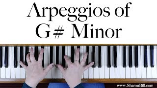 G G Sharp Minor Arpeggios for Piano hands separately and hands together [upl. by Urbanus]