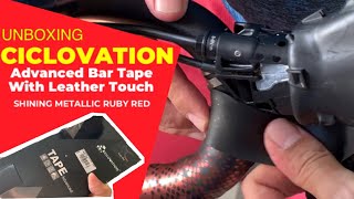 UNBOXING BAR TAPE CICLOVATION WARNA RUBY RED DAN CARA PEMASANGAN DI HANDLEBAR SEPEDA ROAD BIKE [upl. by Mallorie287]