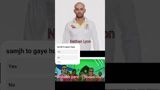 Rishabh pant love Nathan Lyon rishabhpant india australia testseries bgt shorts trending ict [upl. by Shirlene]