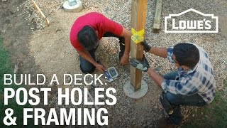 How To Build a Deck  Post Holes amp Framing 2 of 5 [upl. by Llaccm562]